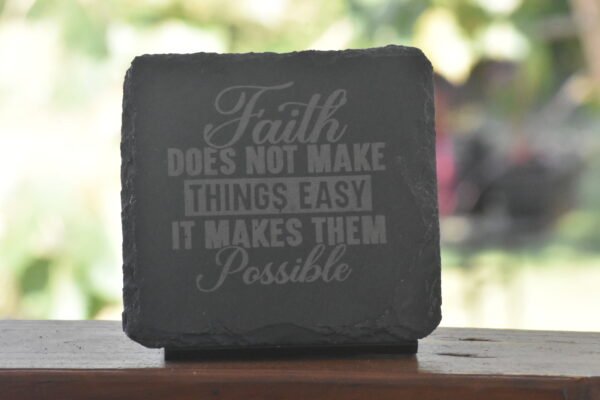4 Faith Slate Coasters