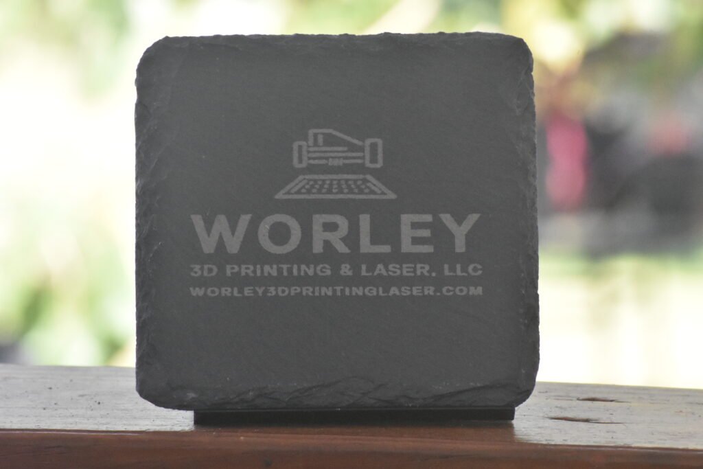4 Your Graphic or Logo Here Slate Coasters