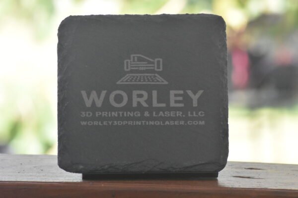 4 Your Graphic or Logo Here Slate Coasters